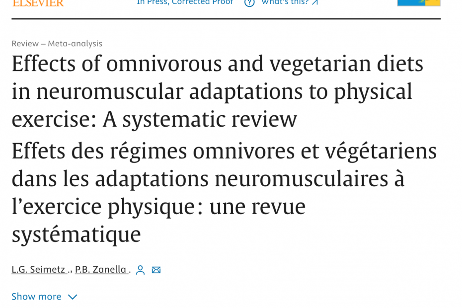 Effects of omnivorous and vegetarian diets in neuromuscular adaptations to physical exercise: A systematic review