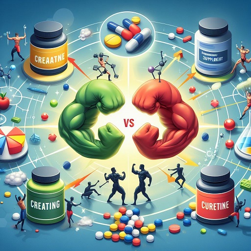 image that shows Creatine Supplement interactions by illustrate fight between creatine and other component