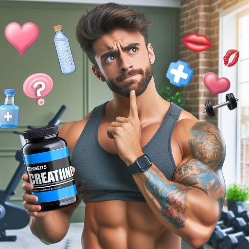 a fitness man who is counting about benefit of creatine supplement with his fingersurpisingly